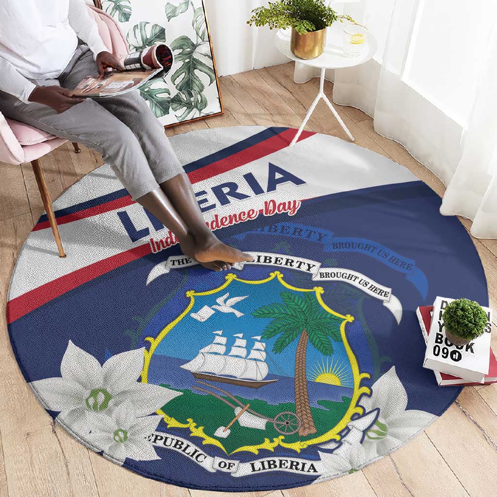 Happy Liberia Independence Day Round Carpet LT15