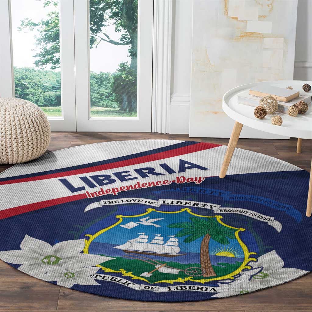 Happy Liberia Independence Day Round Carpet LT15
