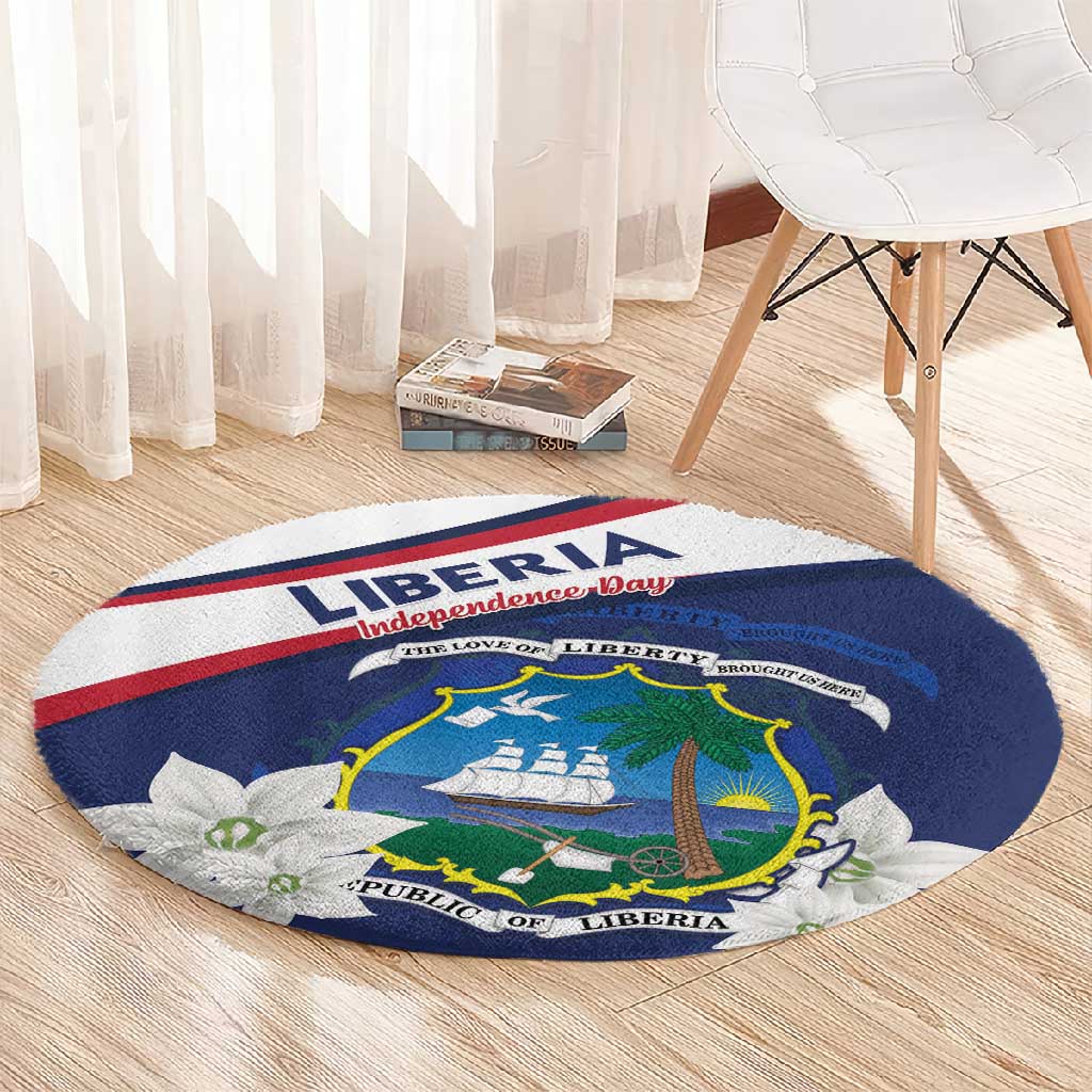 Happy Liberia Independence Day Round Carpet LT15