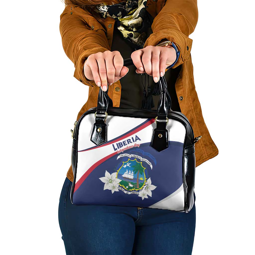 Liberia Independence Day Shoulder Handbag Coat Of Arms Pepper Flowers LT15