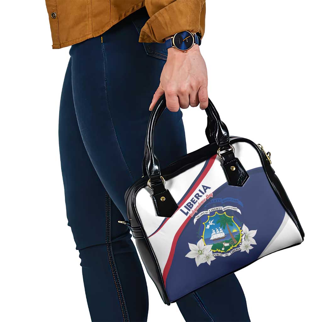 Liberia Independence Day Shoulder Handbag Coat Of Arms Pepper Flowers LT15