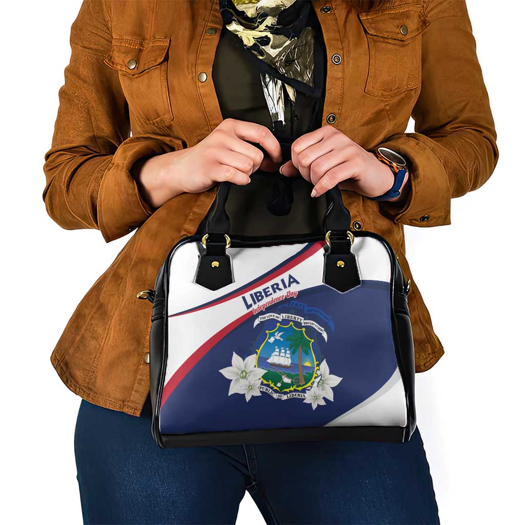 Liberia Independence Day Shoulder Handbag Coat Of Arms Pepper Flowers LT15