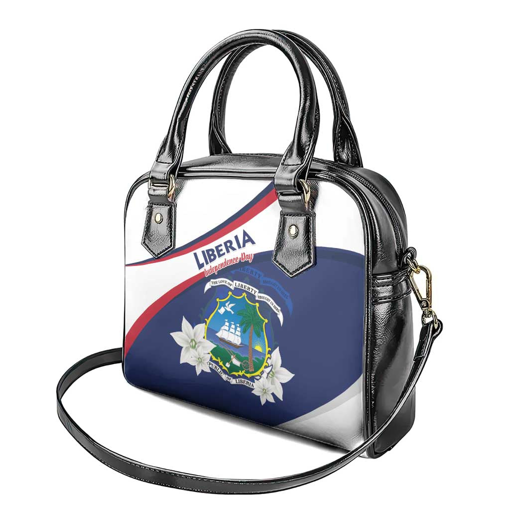 Liberia Independence Day Shoulder Handbag Coat Of Arms Pepper Flowers LT15