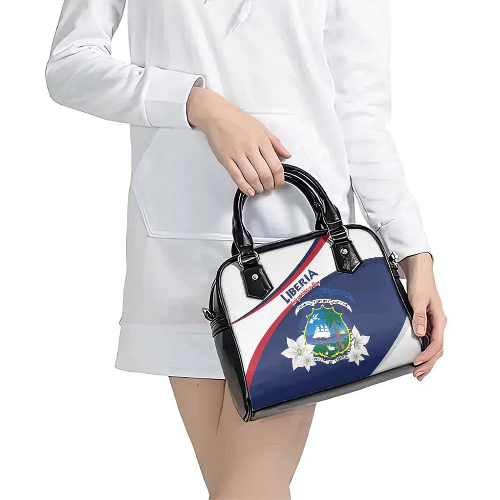 Liberia Independence Day Shoulder Handbag Coat Of Arms Pepper Flowers LT15
