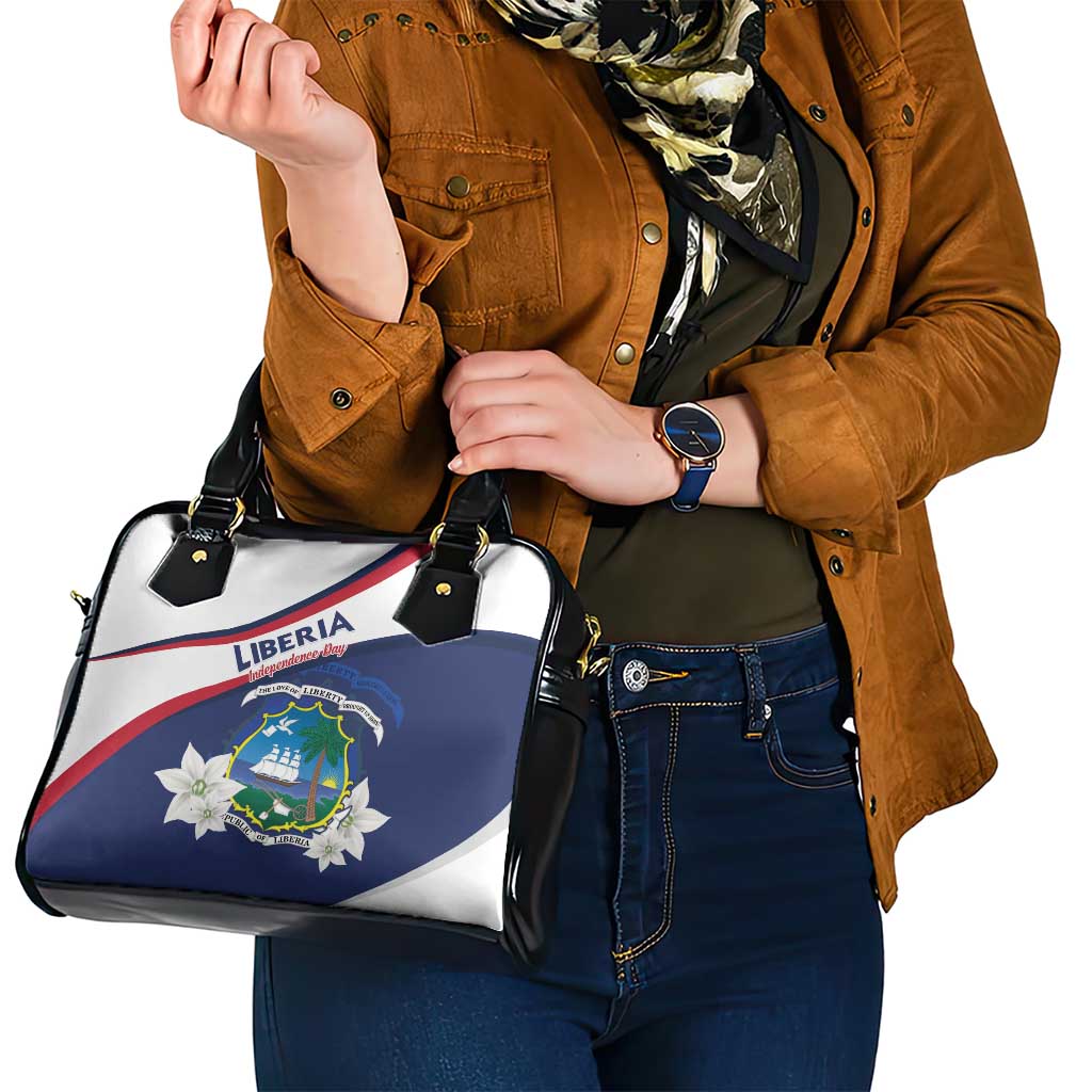 Liberia Independence Day Shoulder Handbag Coat Of Arms Pepper Flowers LT15
