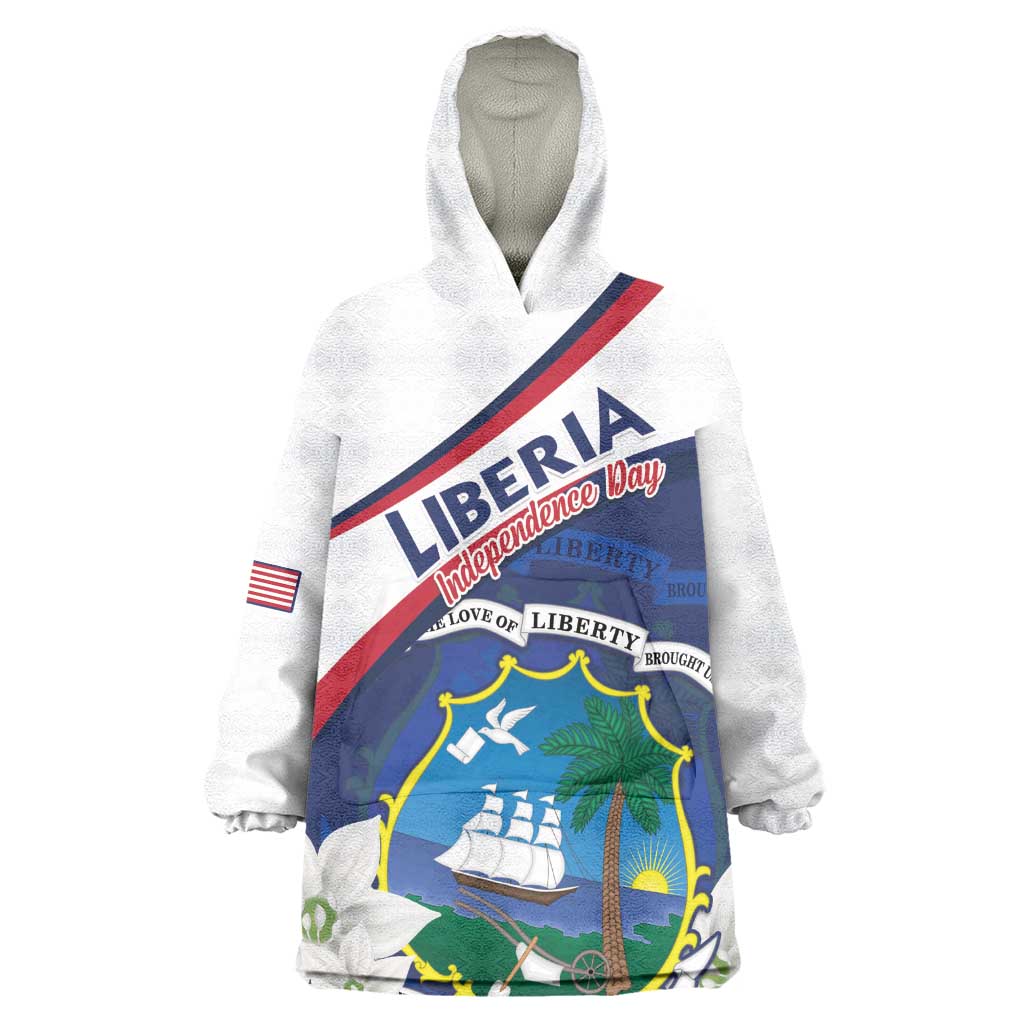 Personalized Happy Liberia Independence Day Wearable Blanket Hoodie LT15