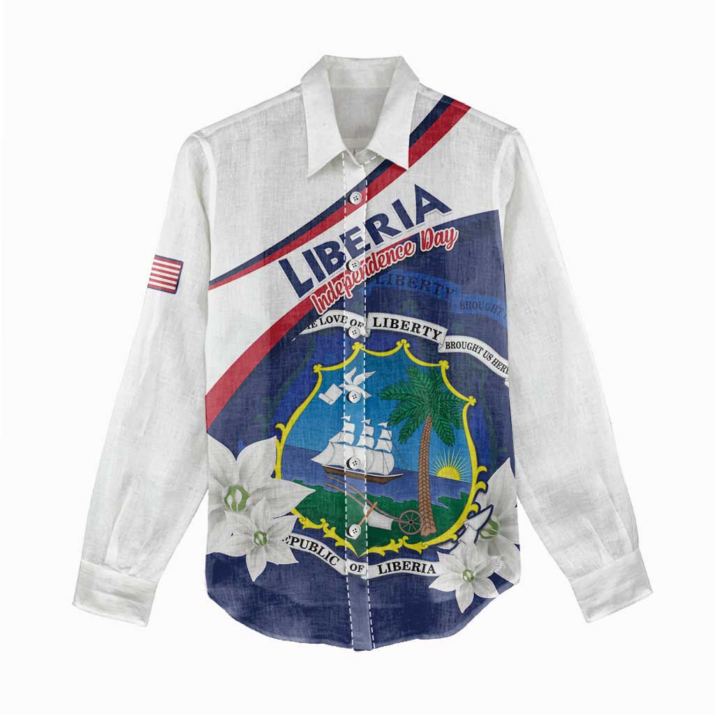 Personalized Happy Liberia Independence Day Women Casual Shirt LT15