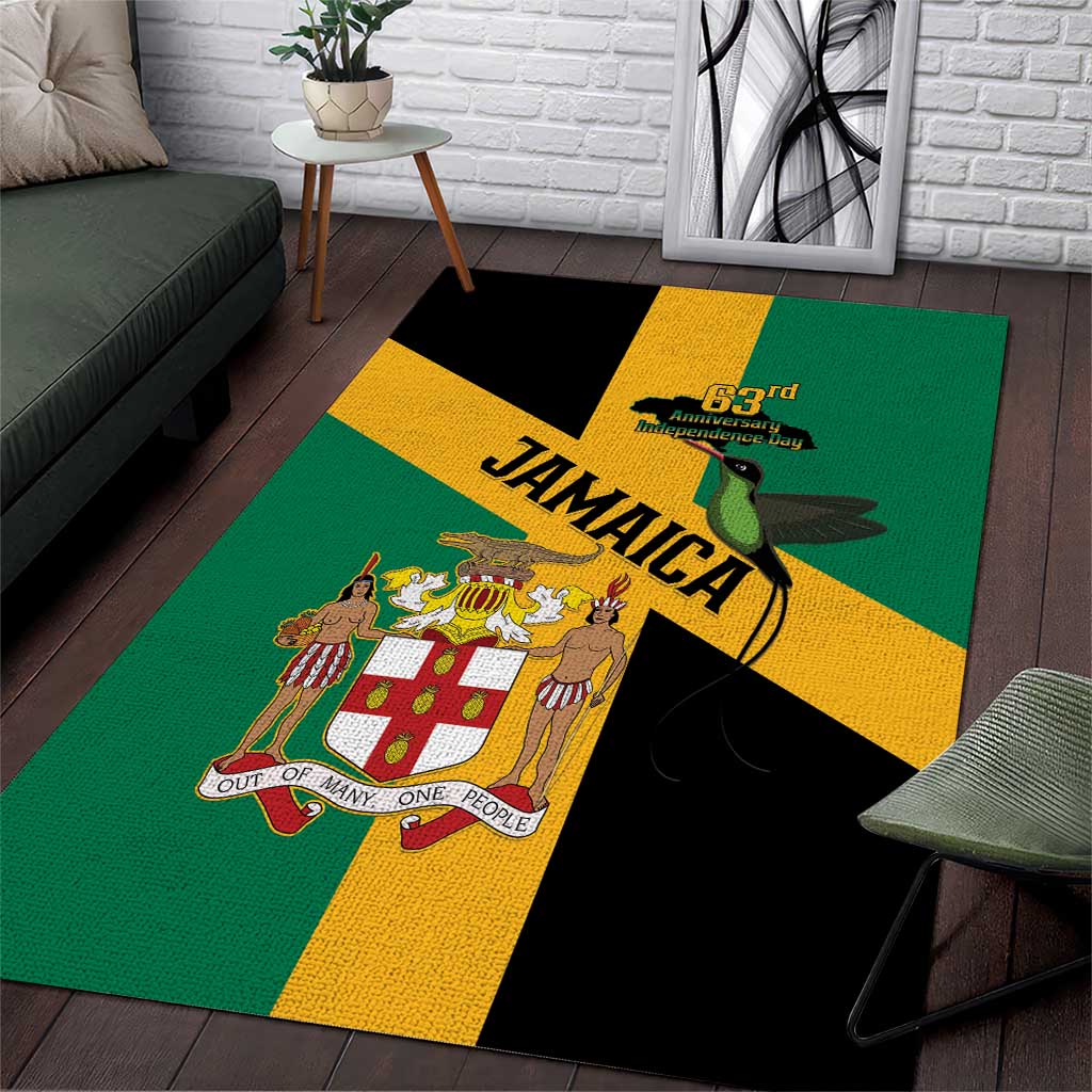Happy Jumieka Independence Day Area Rug Coat Of Arms Flag Style LT15