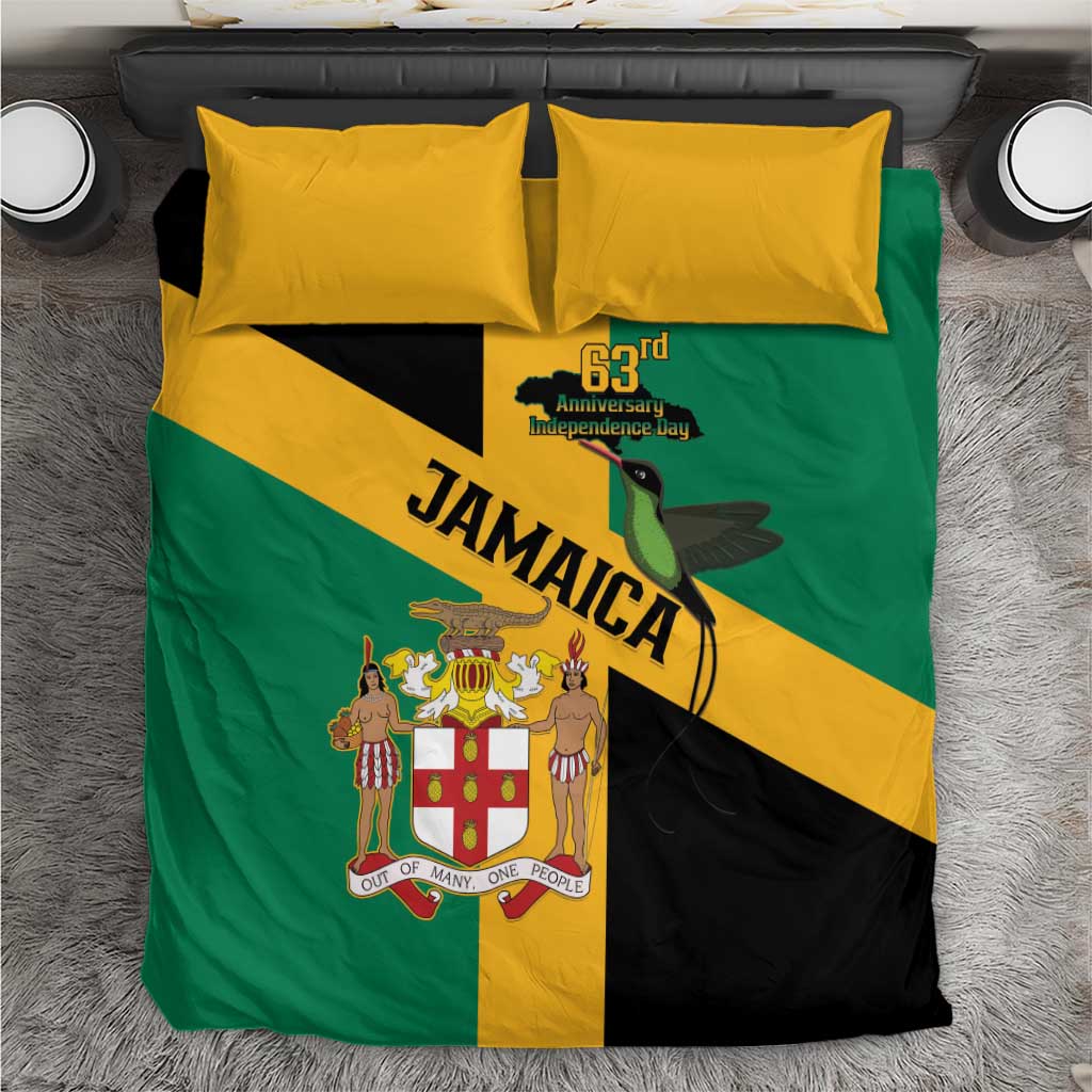 Happy Jumieka Independence Day Bedding Set Coat Of Arms Flag Style LT15