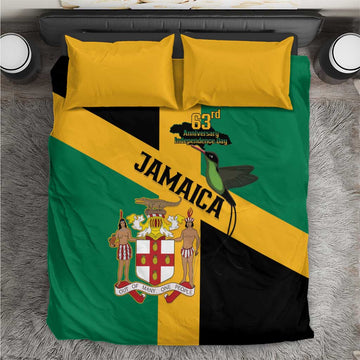 Happy Jumieka Independence Day Bedding Set Coat Of Arms Flag Style LT15