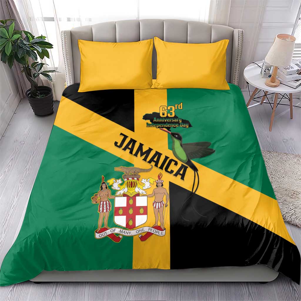 Happy Jumieka Independence Day Bedding Set Coat Of Arms Flag Style LT15
