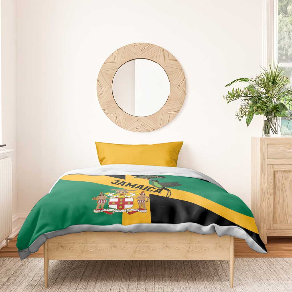 Happy Jumieka Independence Day Bedding Set Coat Of Arms Flag Style LT15
