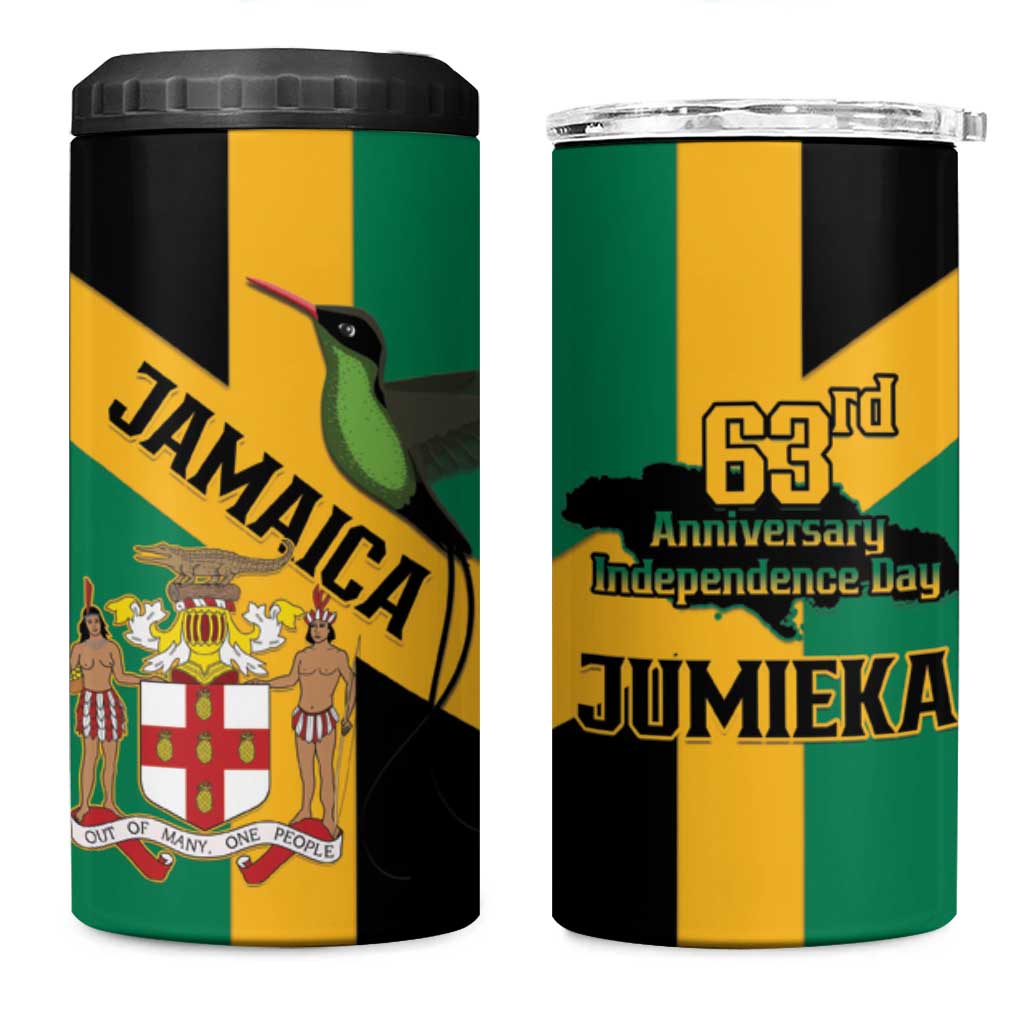 Happy Jumieka Independence Day 4 in 1 Can Cooler Tumbler Coat Of Arms Flag Style LT15