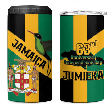 Happy Jumieka Independence Day 4 in 1 Can Cooler Tumbler Coat Of Arms Flag Style LT15