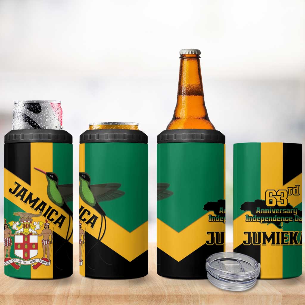 Happy Jumieka Independence Day 4 in 1 Can Cooler Tumbler Coat Of Arms Flag Style LT15