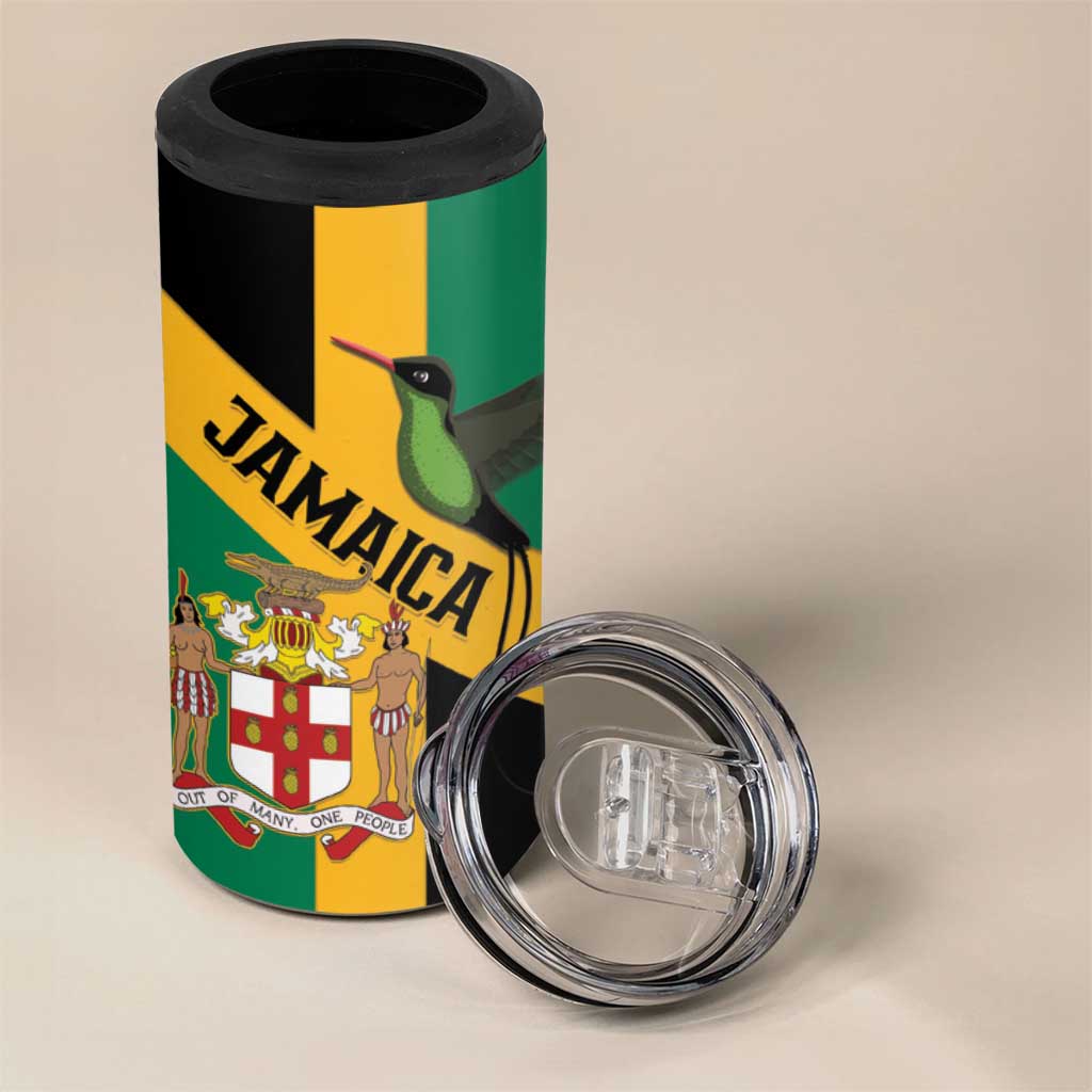 Happy Jumieka Independence Day 4 in 1 Can Cooler Tumbler Coat Of Arms Flag Style LT15