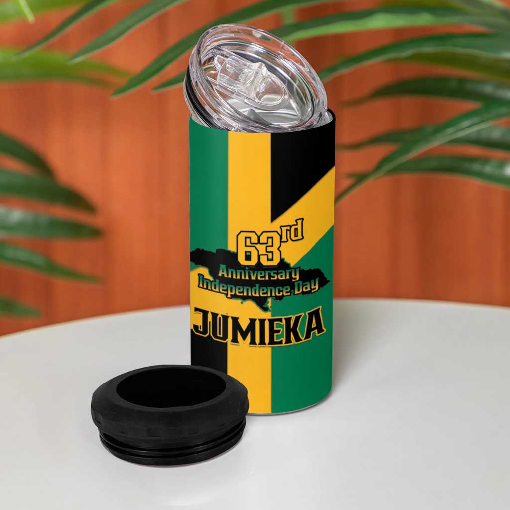 Happy Jumieka Independence Day 4 in 1 Can Cooler Tumbler Coat Of Arms Flag Style LT15