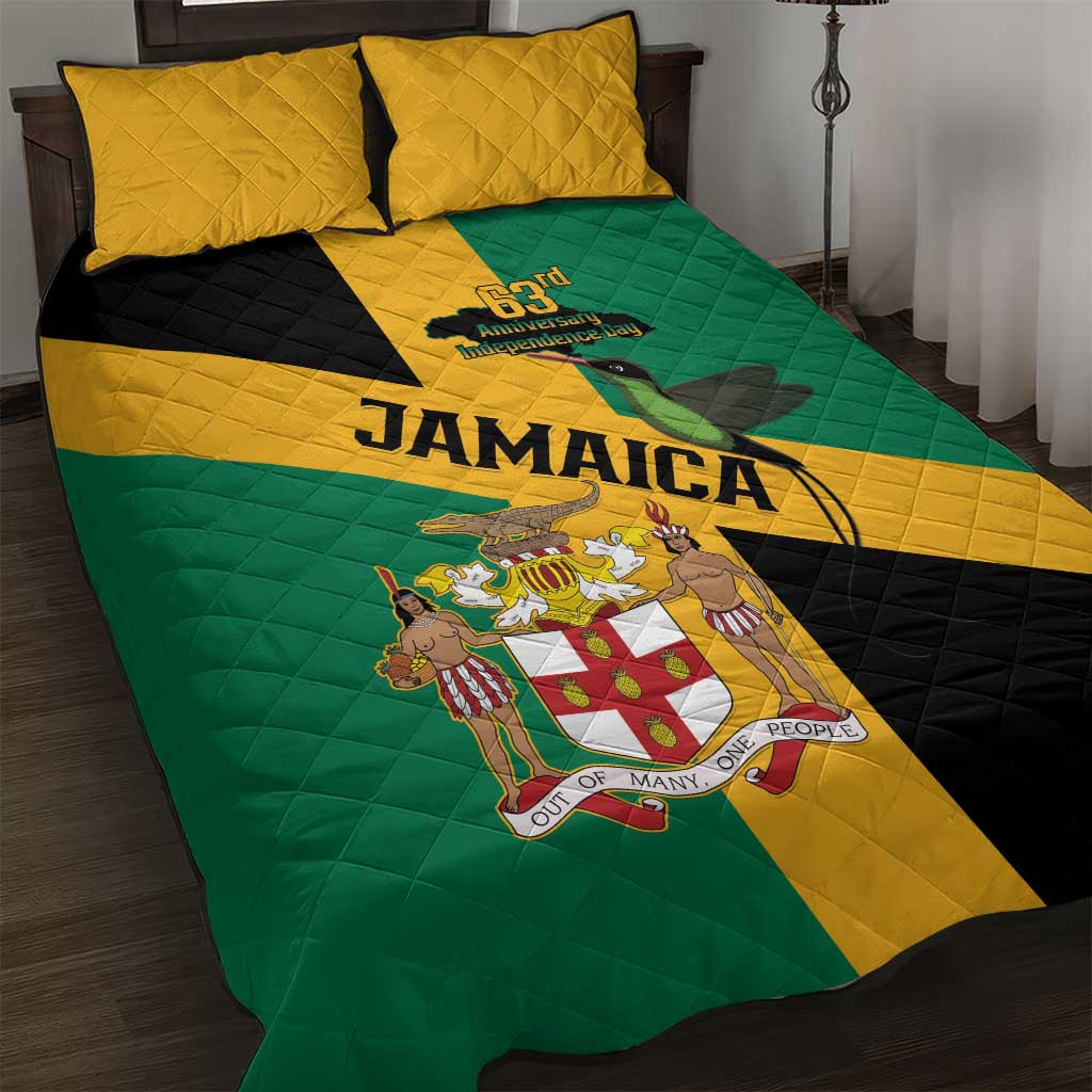 Happy Jumieka Independence Day Quilt Bed Set Coat Of Arms Flag Style LT15
