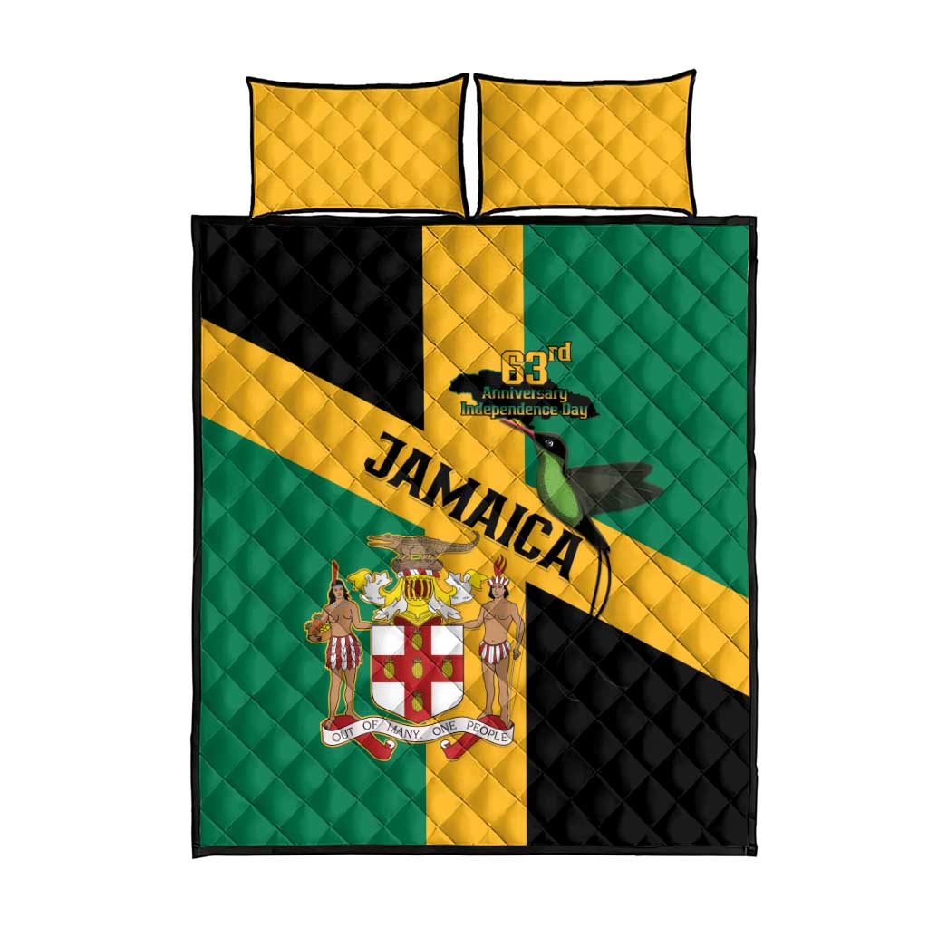 Happy Jumieka Independence Day Quilt Bed Set Coat Of Arms Flag Style LT15