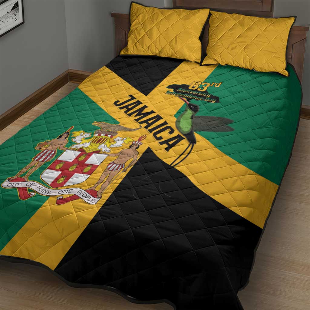 Happy Jumieka Independence Day Quilt Bed Set Coat Of Arms Flag Style LT15