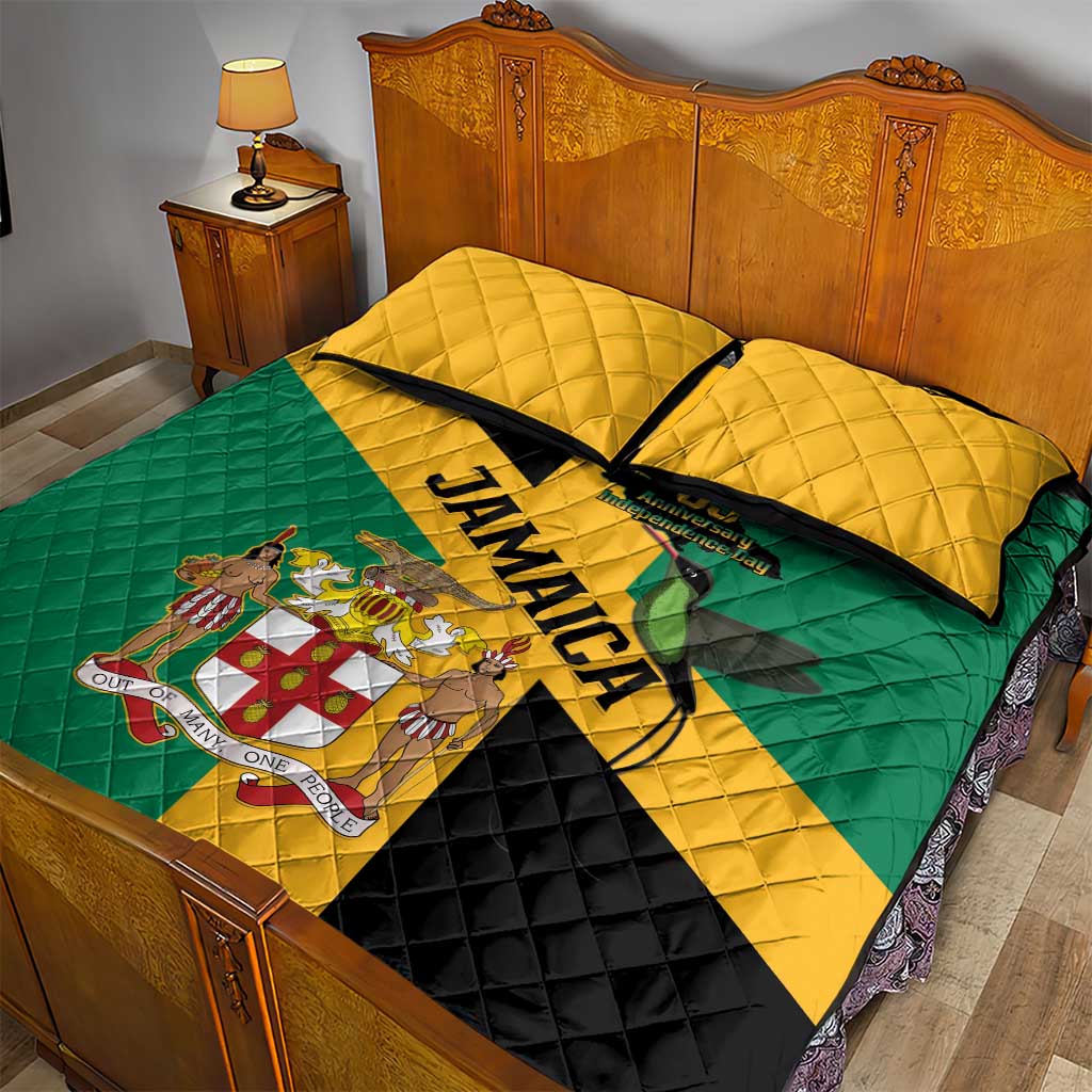 Happy Jumieka Independence Day Quilt Bed Set Coat Of Arms Flag Style LT15