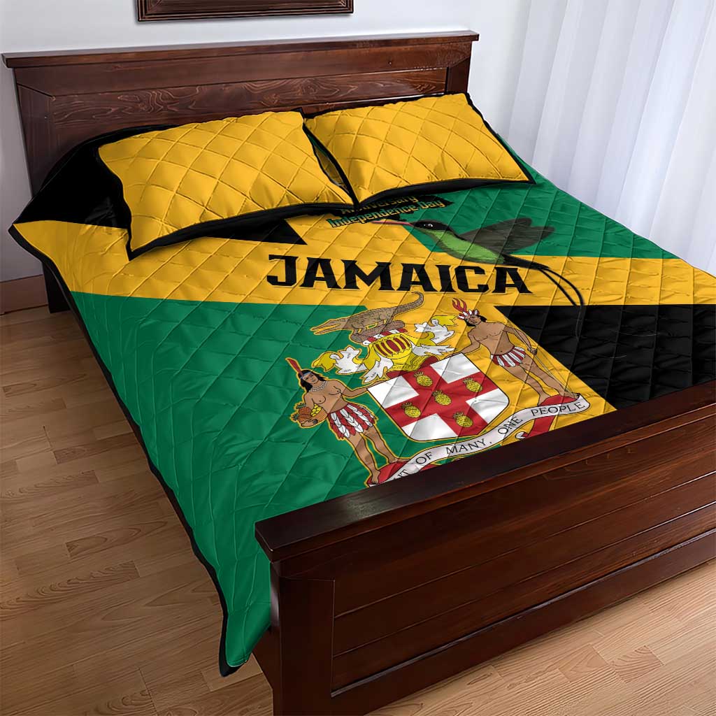 Happy Jumieka Independence Day Quilt Bed Set Coat Of Arms Flag Style LT15