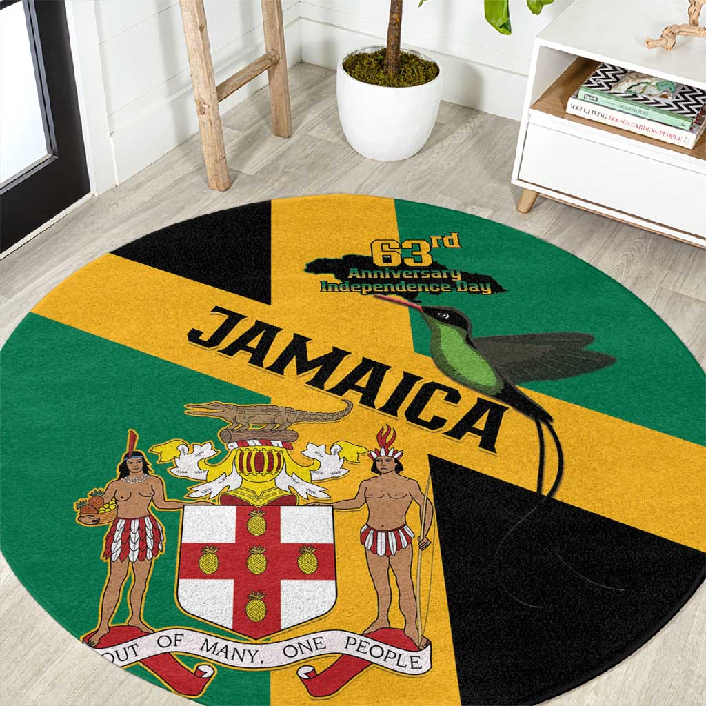 Happy Jumieka Independence Day Round Carpet Coat Of Arms Flag Style LT15