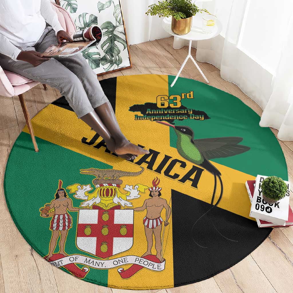 Happy Jumieka Independence Day Round Carpet Coat Of Arms Flag Style LT15