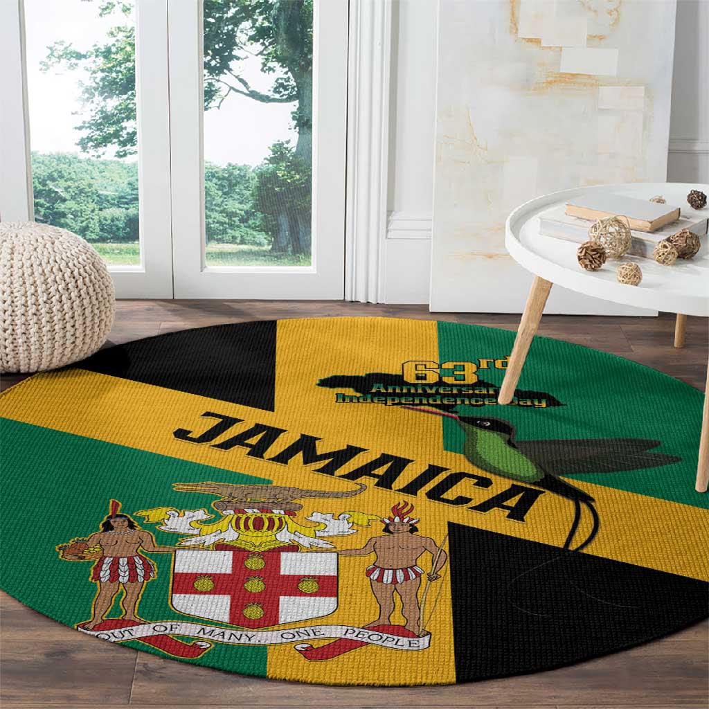 Happy Jumieka Independence Day Round Carpet Coat Of Arms Flag Style LT15