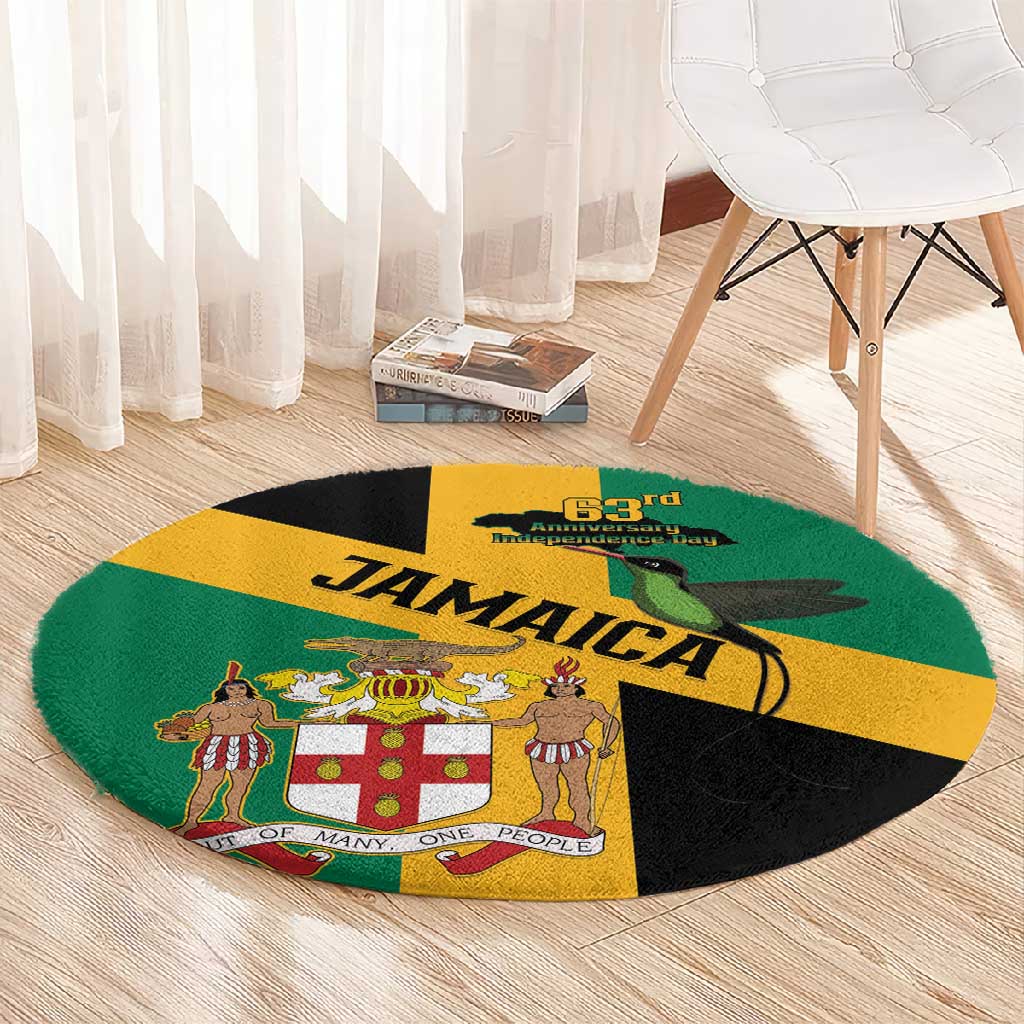 Happy Jumieka Independence Day Round Carpet Coat Of Arms Flag Style LT15