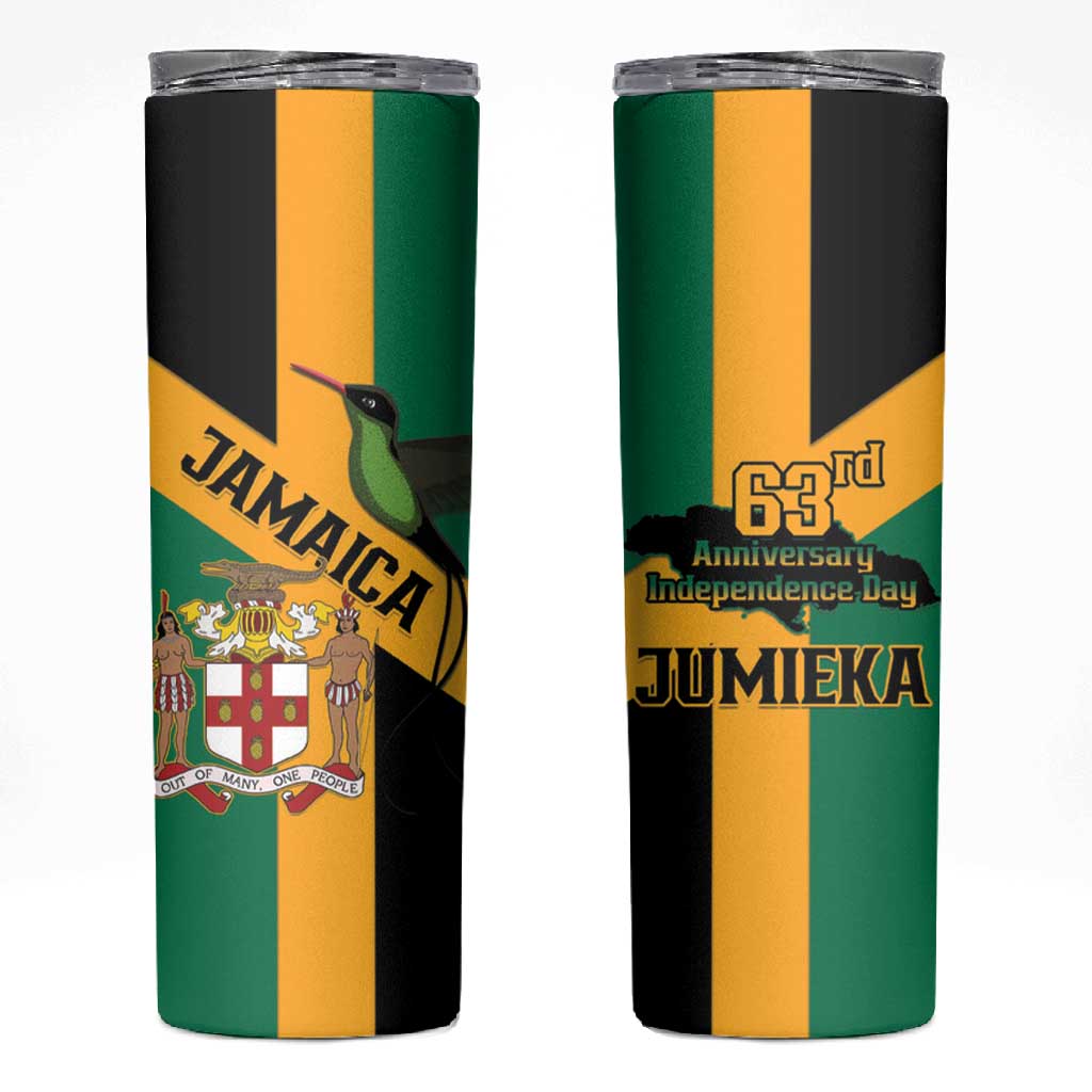 Happy Jumieka Independence Day Skinny Tumbler Coat Of Arms Flag Style LT15