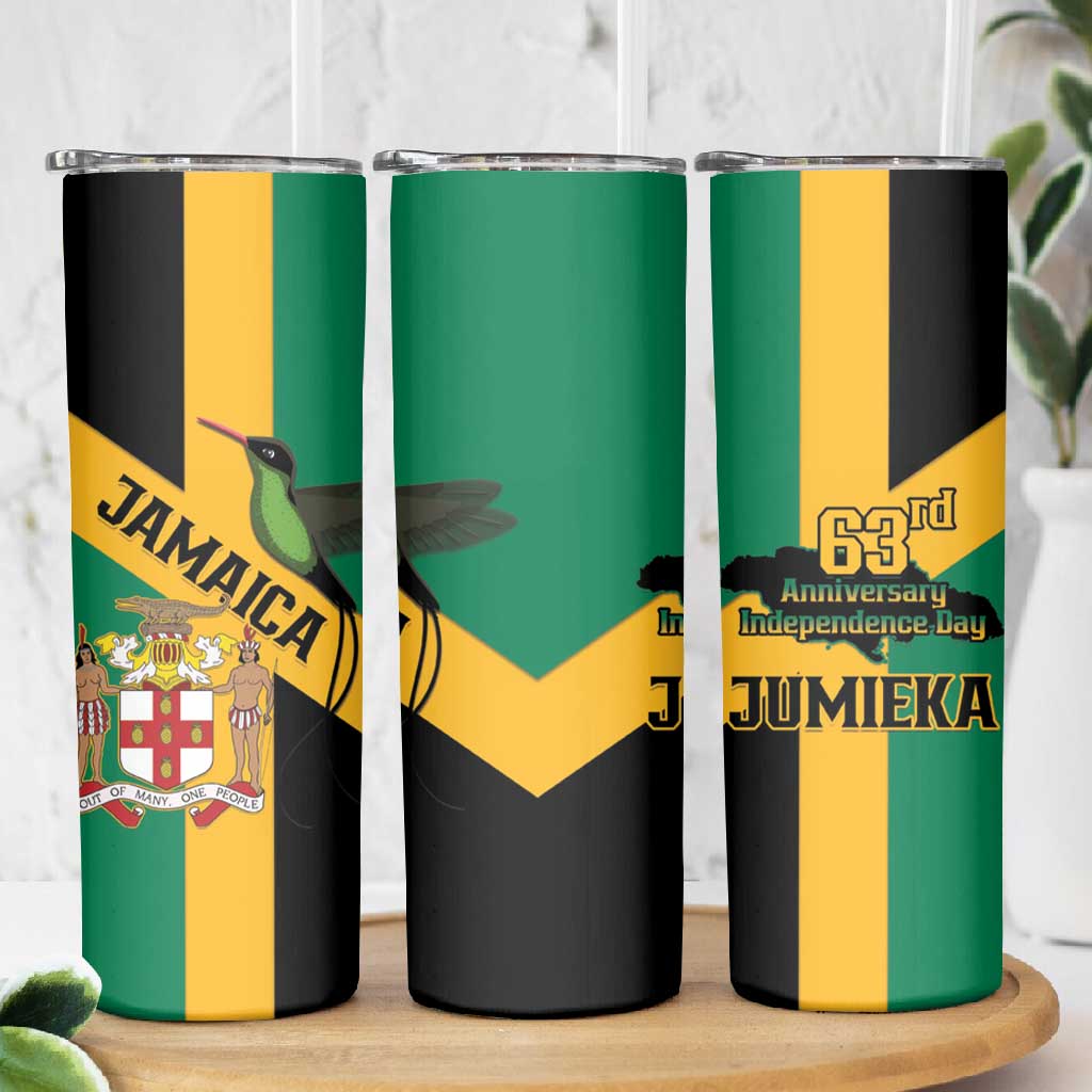 Happy Jumieka Independence Day Skinny Tumbler Coat Of Arms Flag Style LT15
