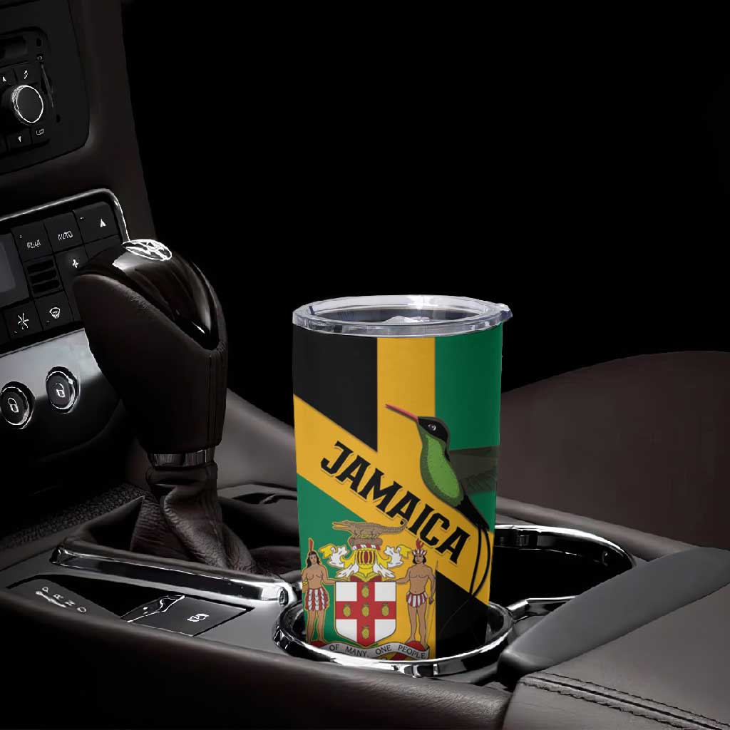 Happy Jumieka Independence Day Tumbler Cup Coat Of Arms Flag Style LT15