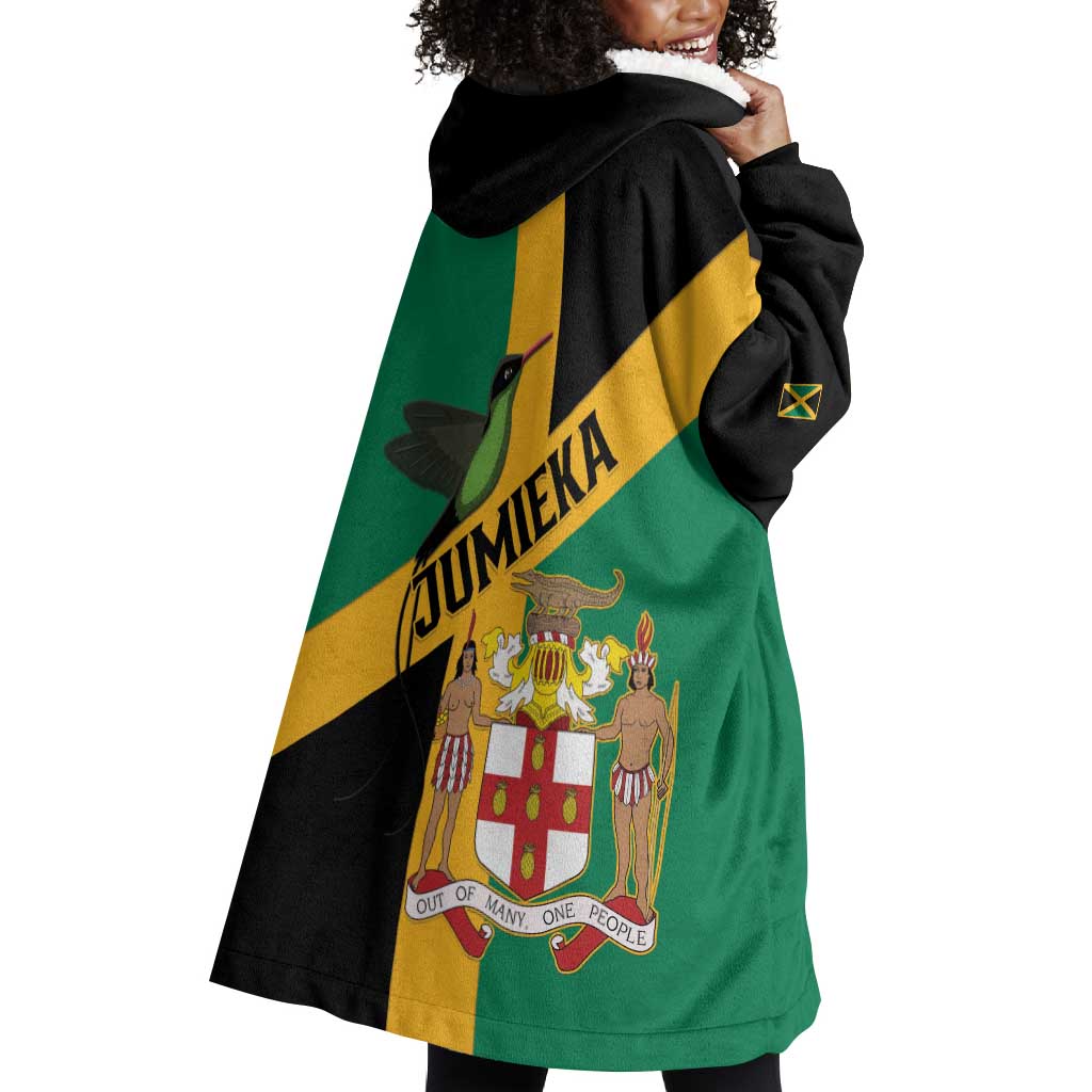Happy Jumieka Independence Day Wearable Blanket Hoodie Coat Of Arms Flag Style LT15