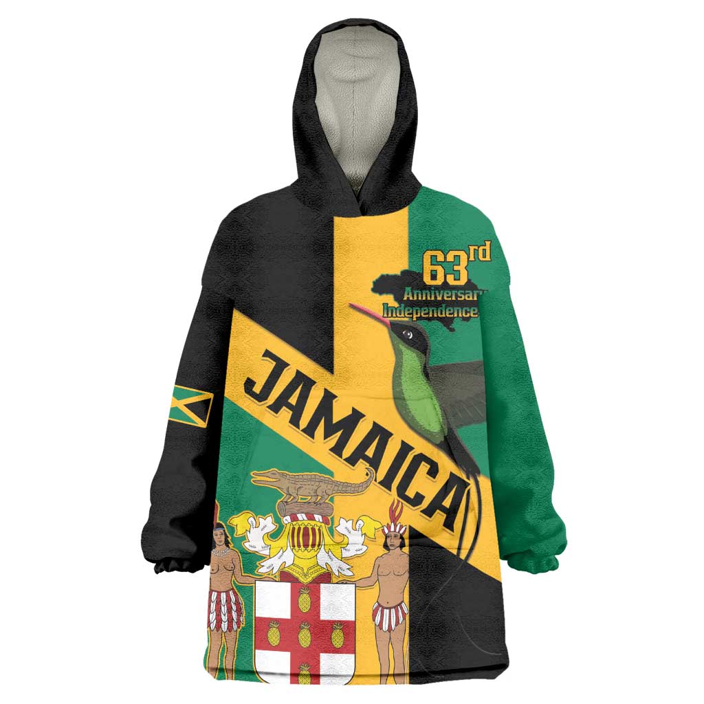 Happy Jumieka Independence Day Wearable Blanket Hoodie Coat Of Arms Flag Style LT15