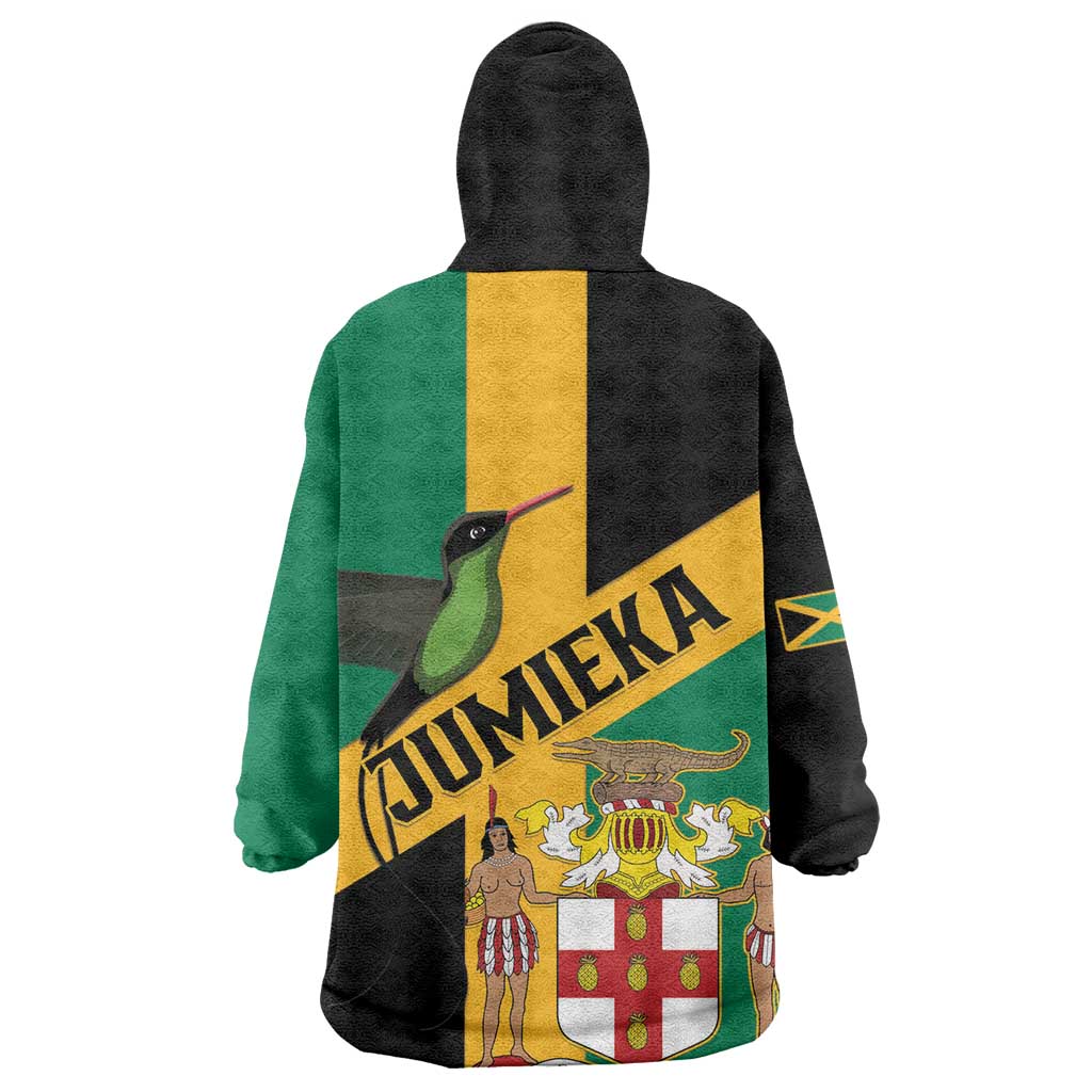 Happy Jumieka Independence Day Wearable Blanket Hoodie Coat Of Arms Flag Style LT15