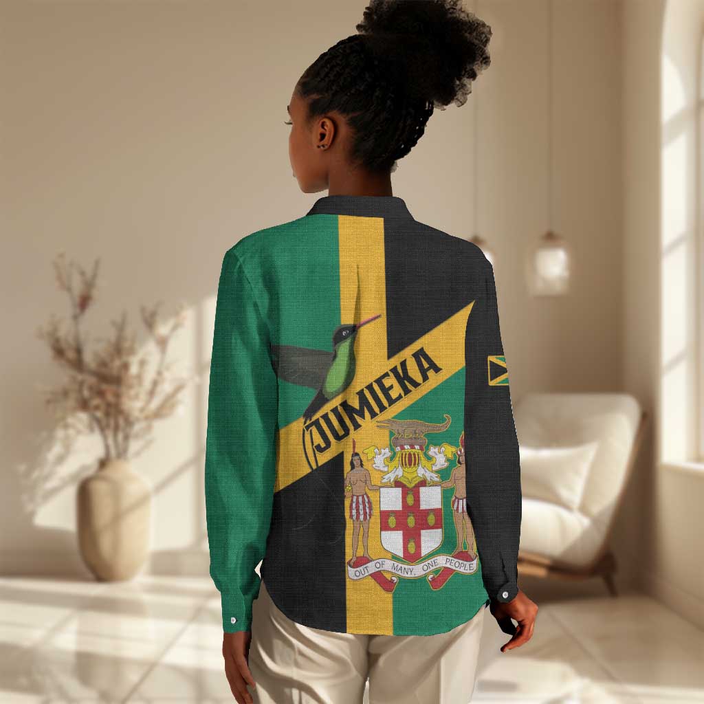 Happy Jumieka Independence Day Women Casual Shirt Coat Of Arms Flag Style LT15