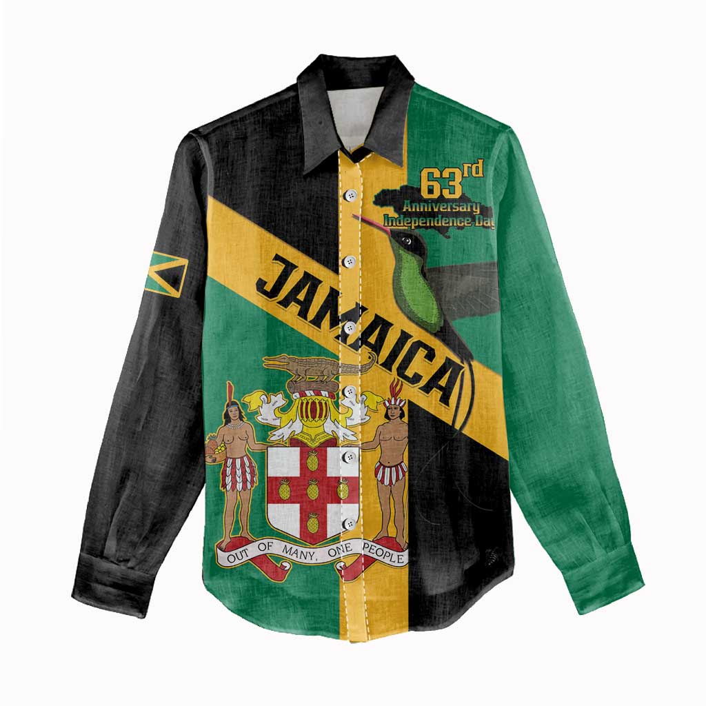 Happy Jumieka Independence Day Women Casual Shirt Coat Of Arms Flag Style LT15