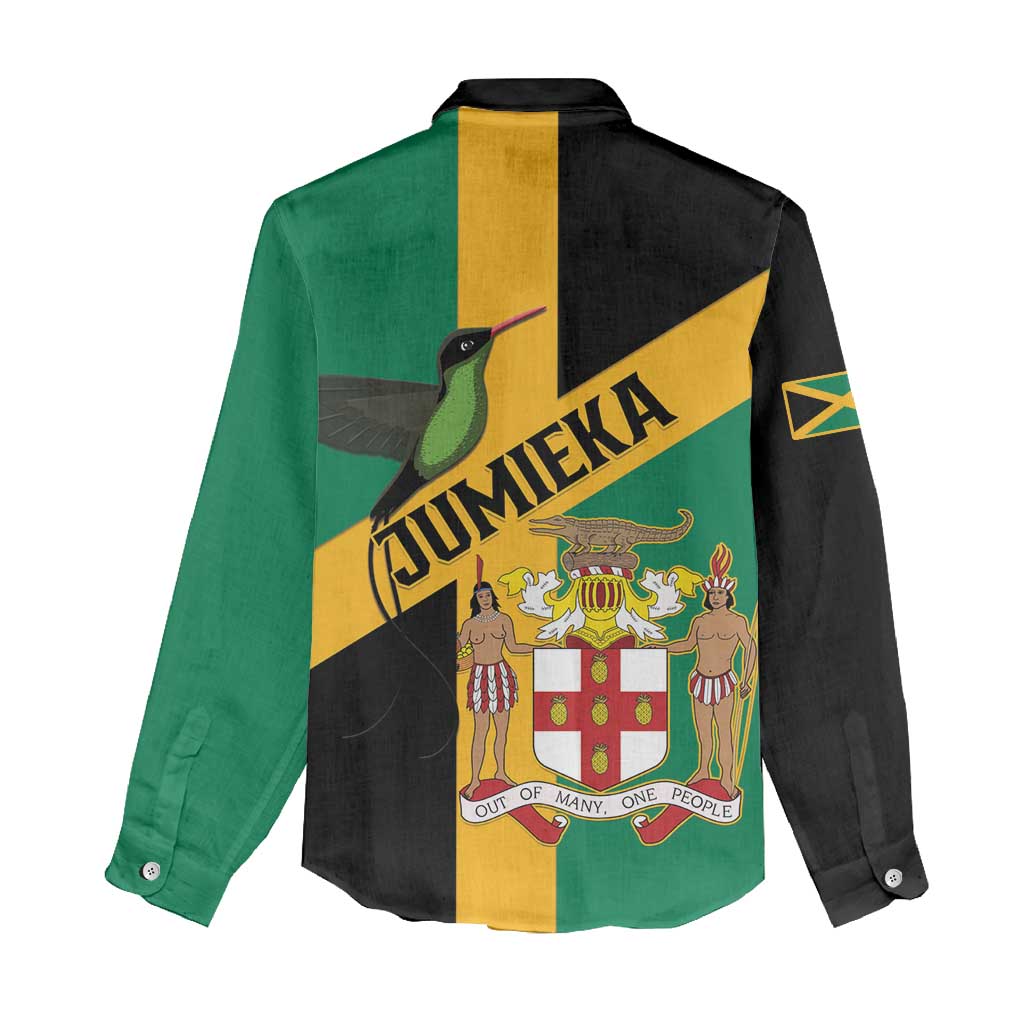 Happy Jumieka Independence Day Women Casual Shirt Coat Of Arms Flag Style LT15