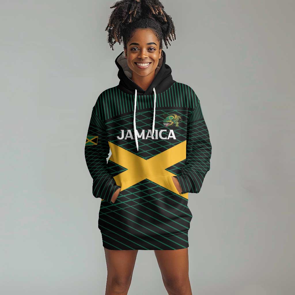 Jamaica Rugby Custom Hoodie Dress Go Champions LT15