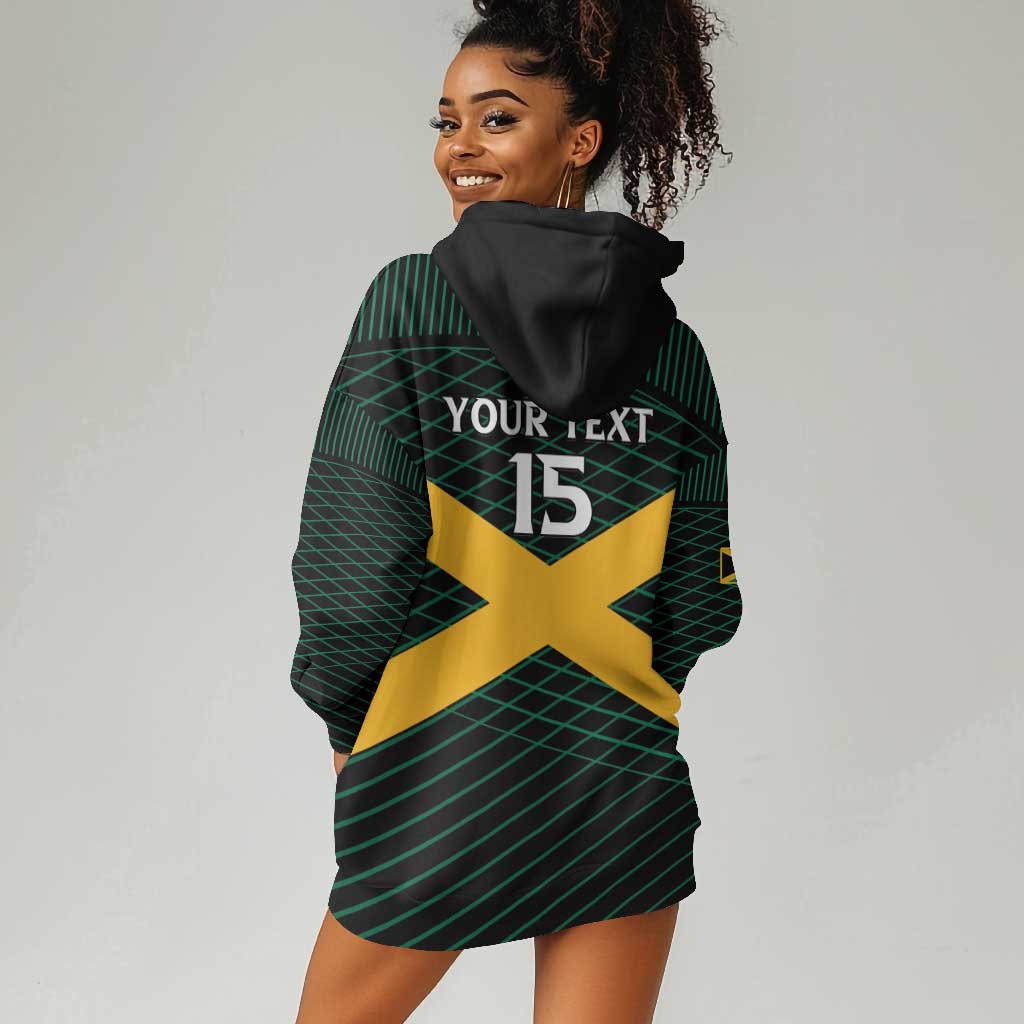 Jamaica Rugby Custom Hoodie Dress Go Champions LT15