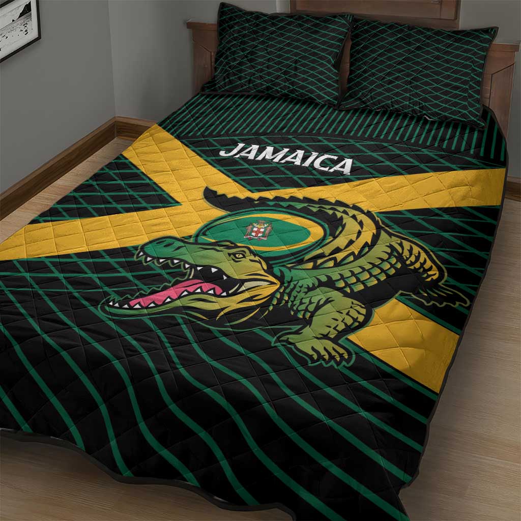 Jamaica Rugby Quilt Bed Set Go Champions LT15