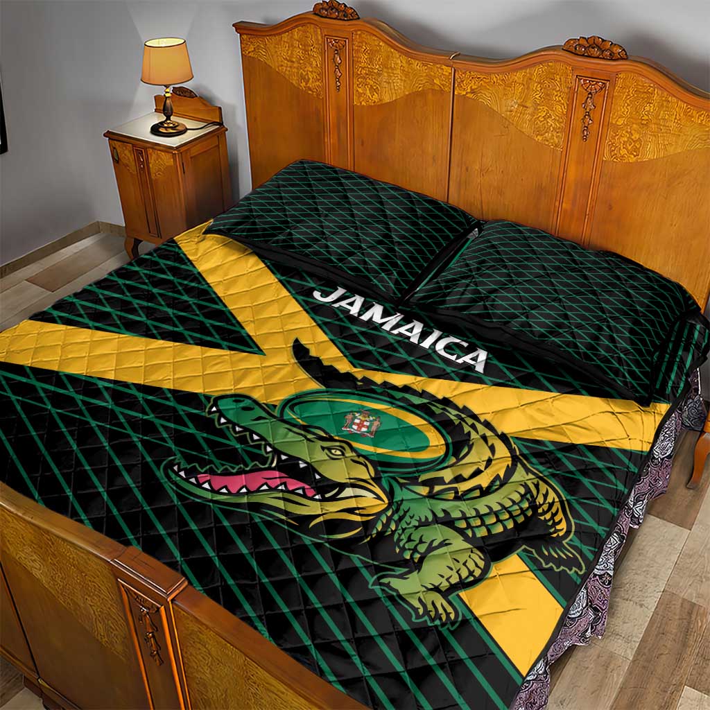 Jamaica Rugby Quilt Bed Set Go Champions LT15