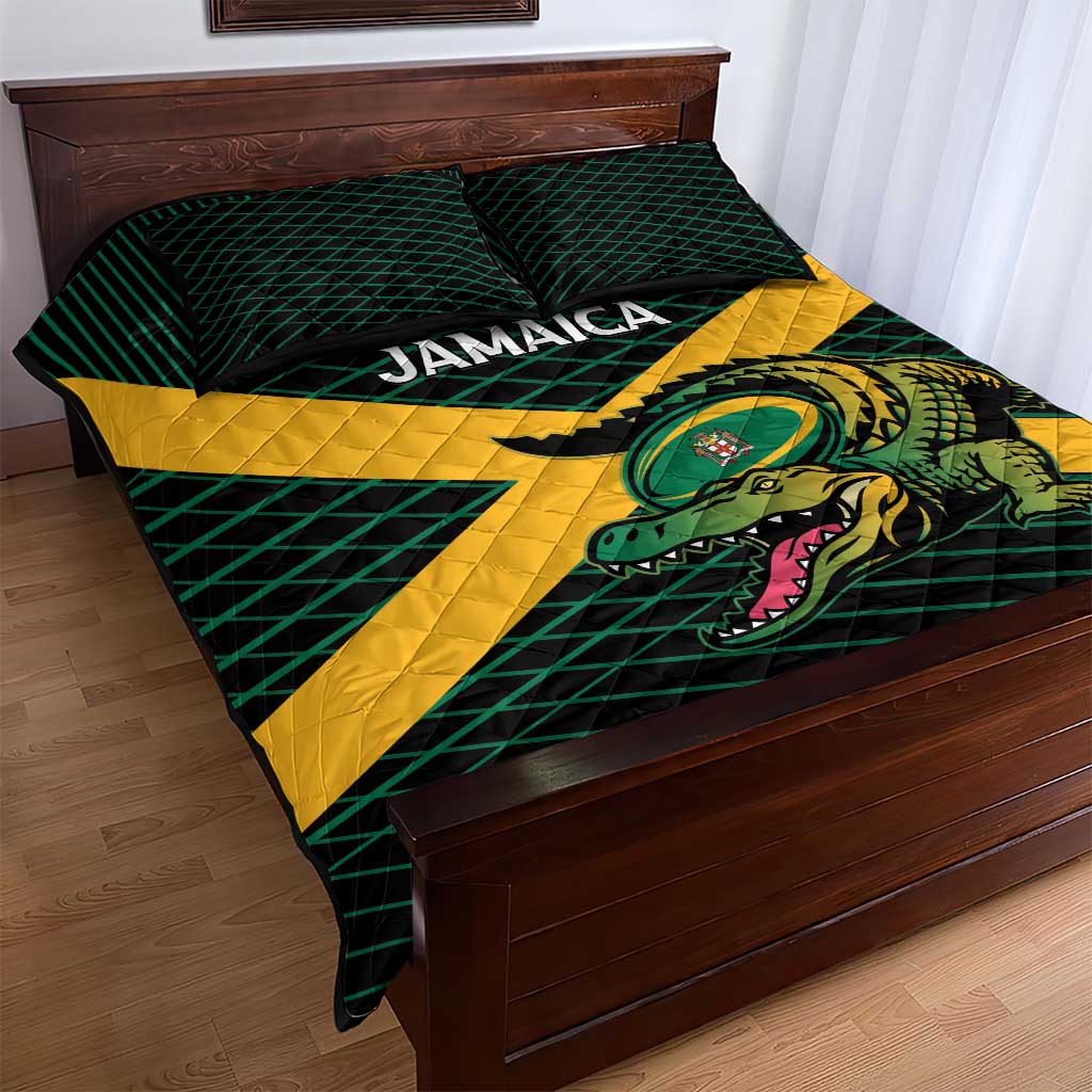 Jamaica Rugby Quilt Bed Set Go Champions LT15