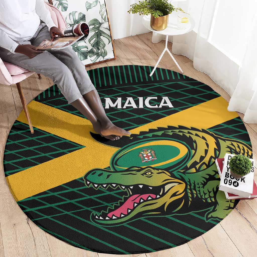 Jamaica Rugby Round Carpet Go Champions LT15