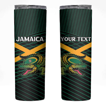 Jamaica Rugby Custom Skinny Tumbler Go Champions LT15
