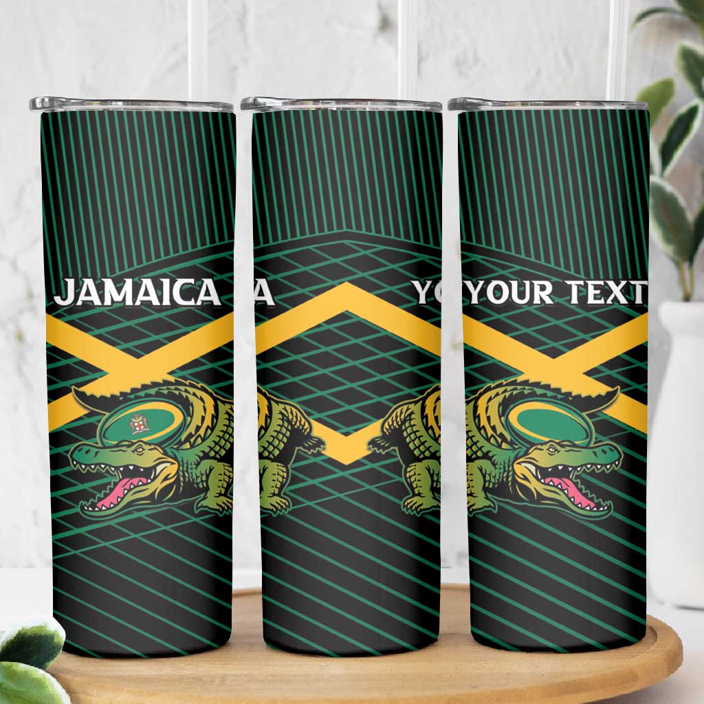 Jamaica Rugby Custom Skinny Tumbler Go Champions LT15