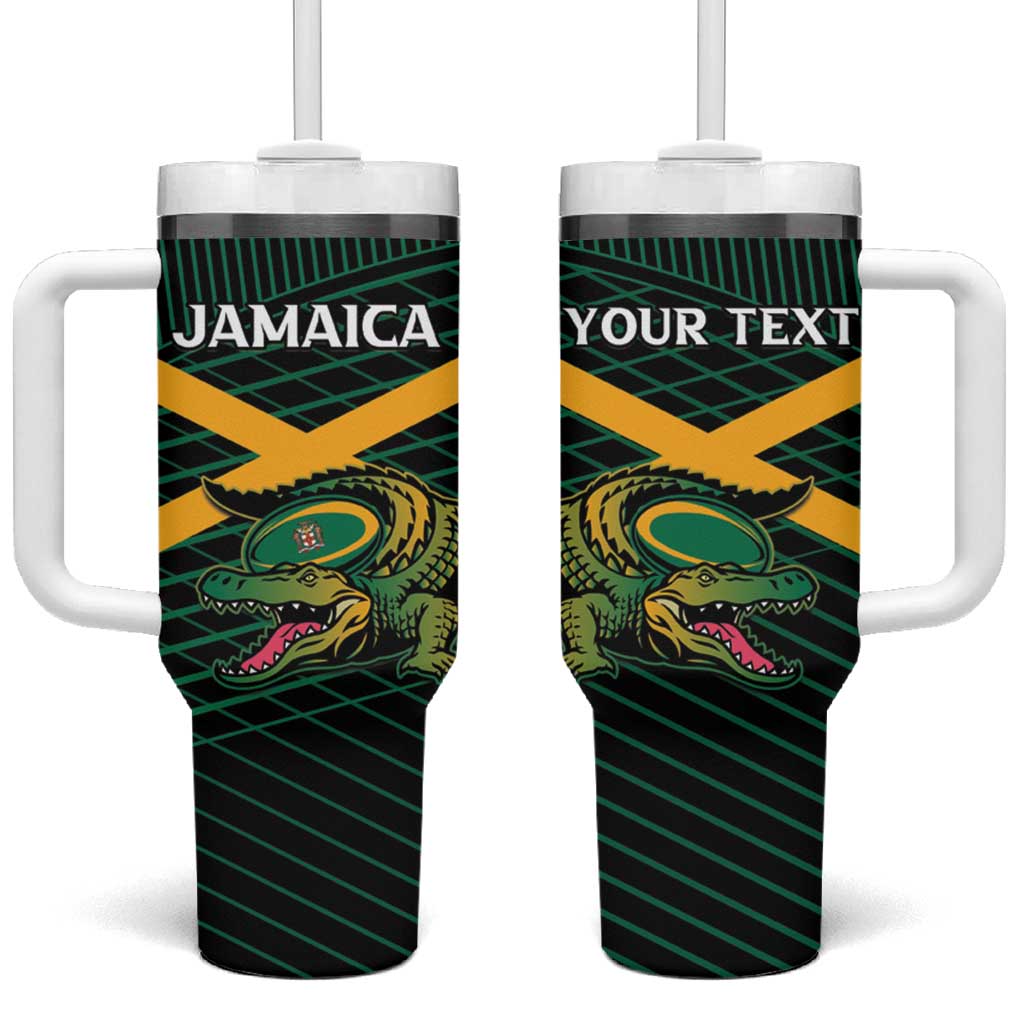 Jamaica Rugby Custom Tumbler With Handle Go Champions LT15