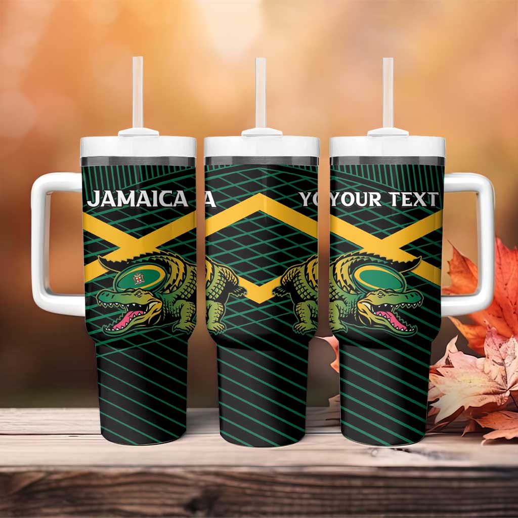Jamaica Rugby Custom Tumbler With Handle Go Champions LT15