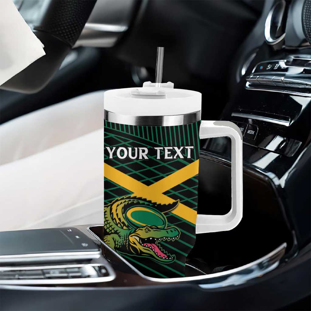 Jamaica Rugby Custom Tumbler With Handle Go Champions LT15
